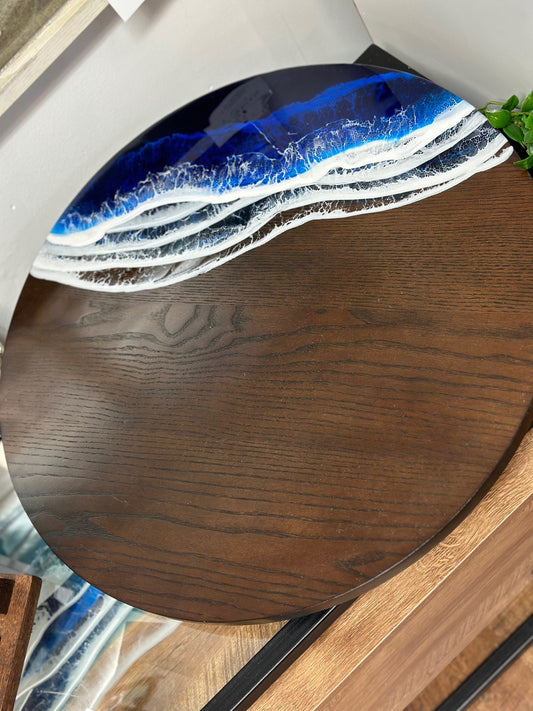 Deep Ocean Blue Lazy Susan