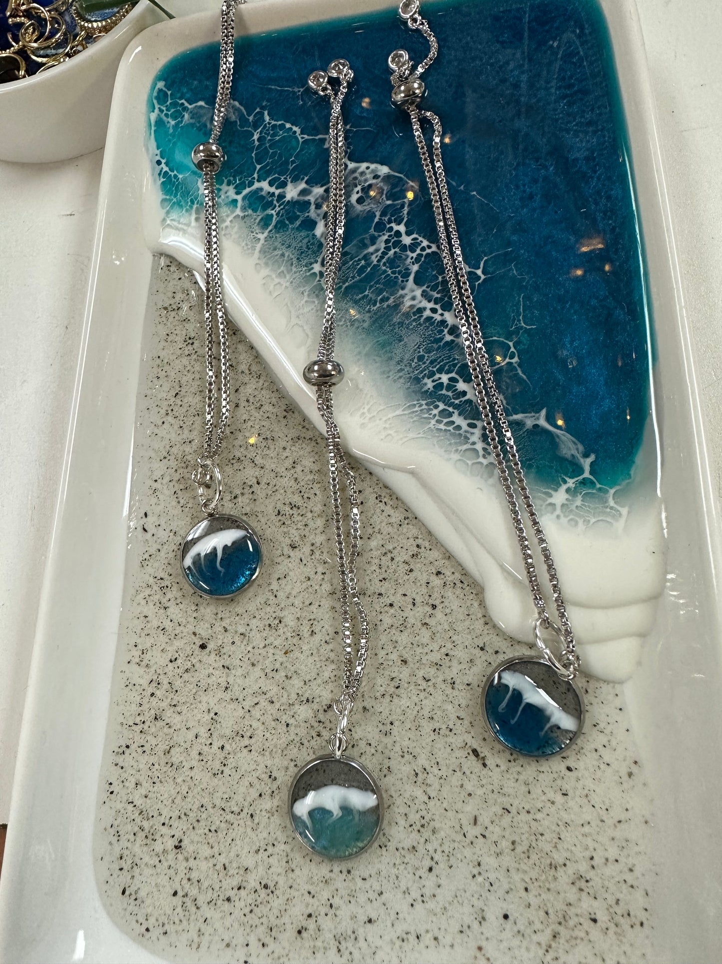 Newport Wave Charm Adjustable Bracelets