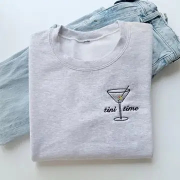 Extra Dirty Tini Time Embroidered Crewneck