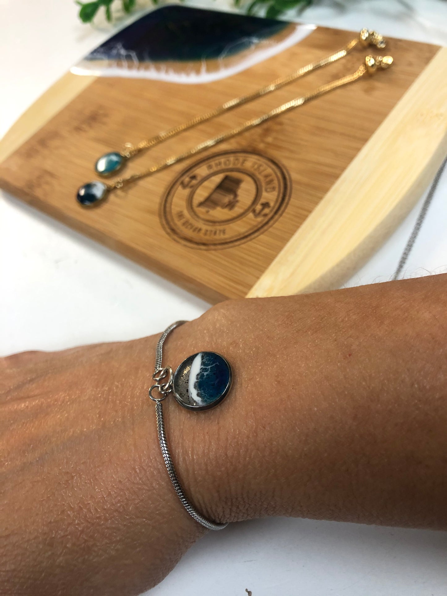 Newport Wave Charm Adjustable Bracelets