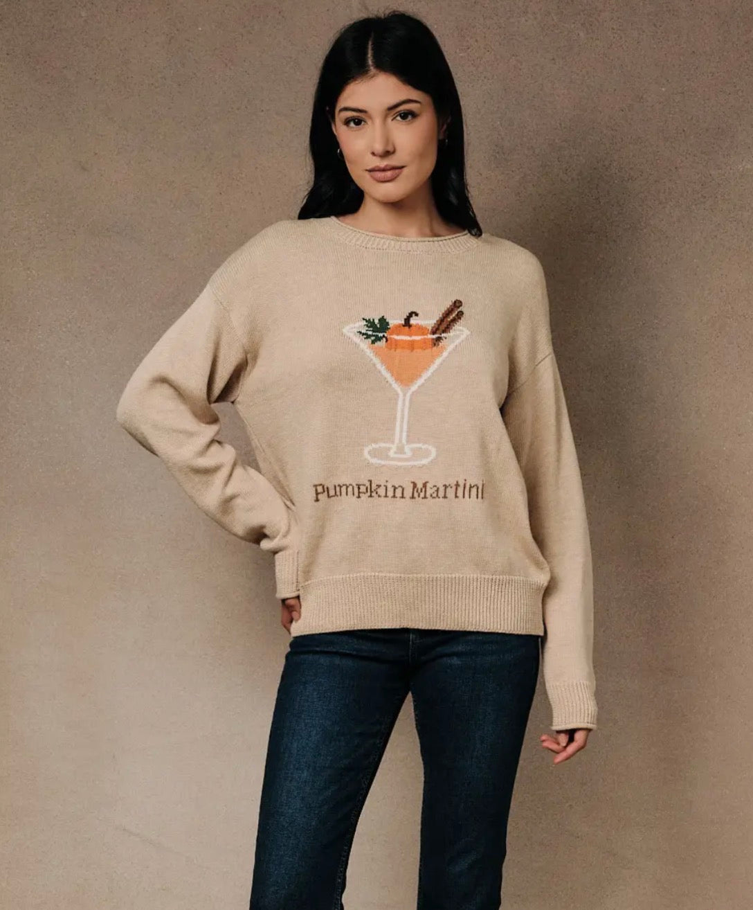 PREORDER: Pumpkin Martini Knit Sweater