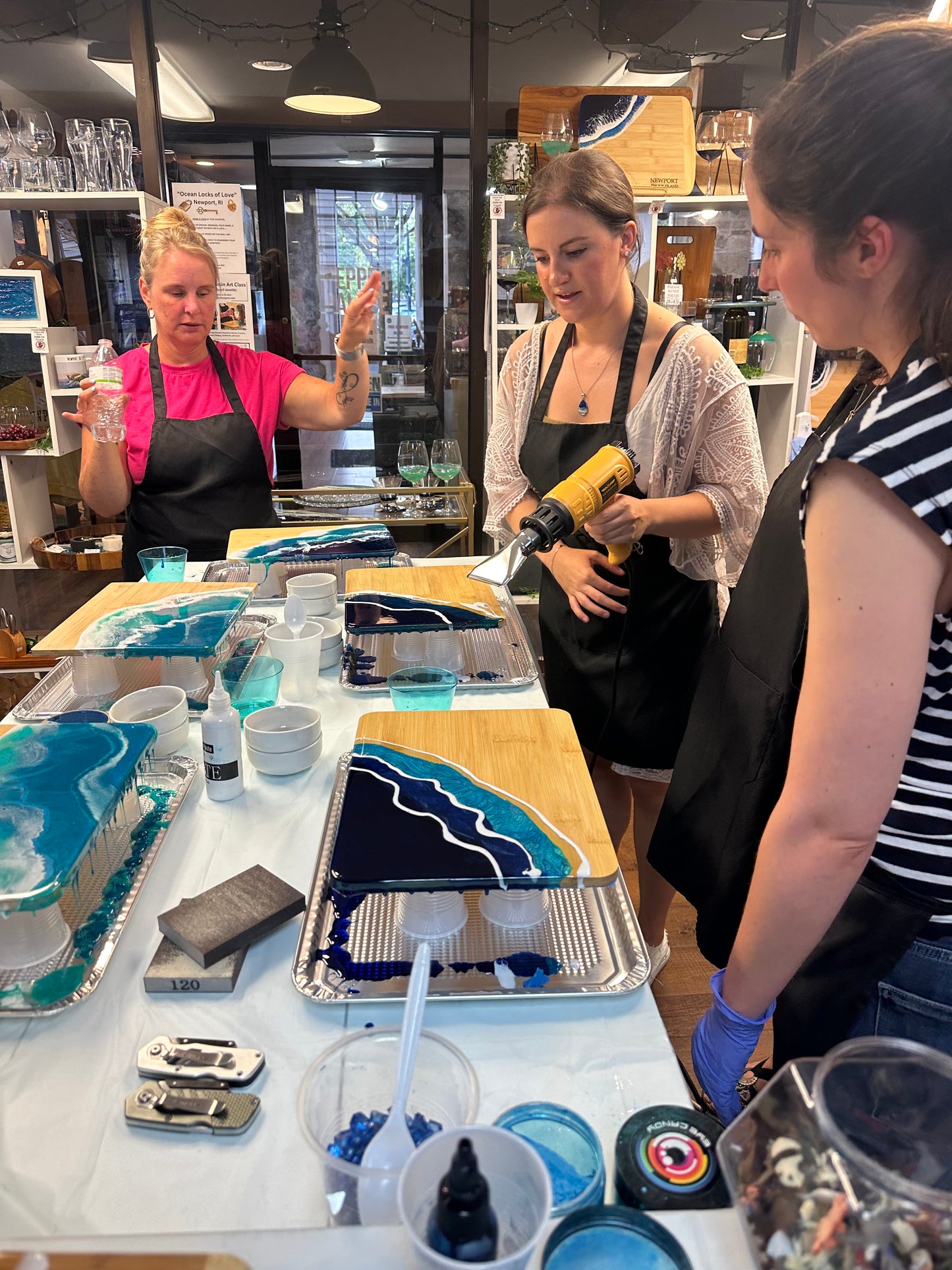 Boards and Trinkets Resin Art Class Wednesday August 6th 5:30-7:30pm
