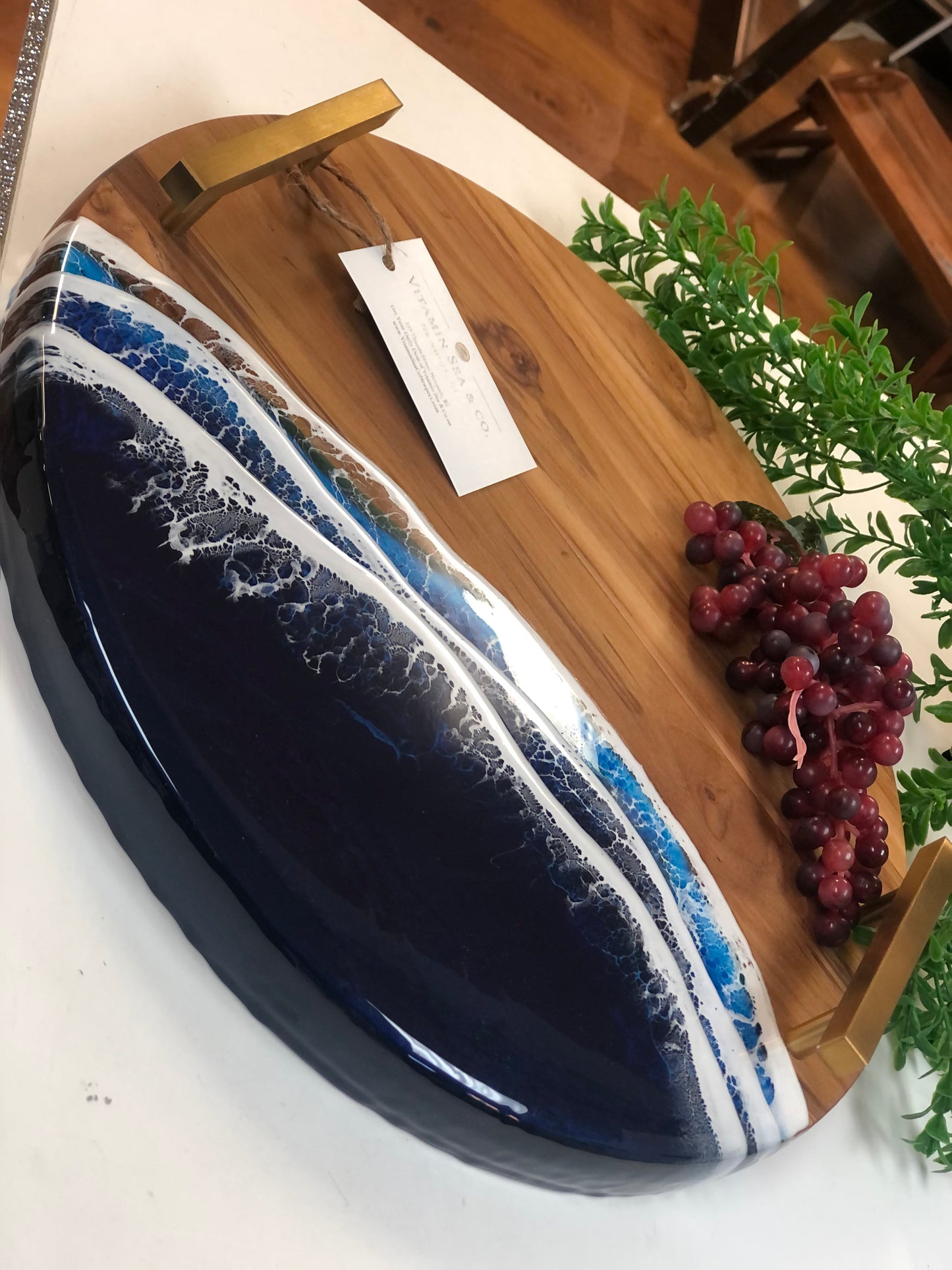 The Heart of Newport Serving Tray: Dark Blue