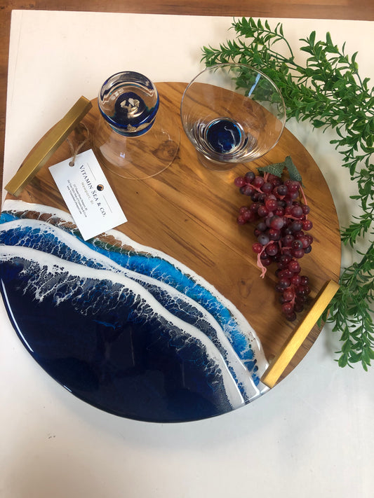 The Heart of Newport Serving Tray: Dark Blue