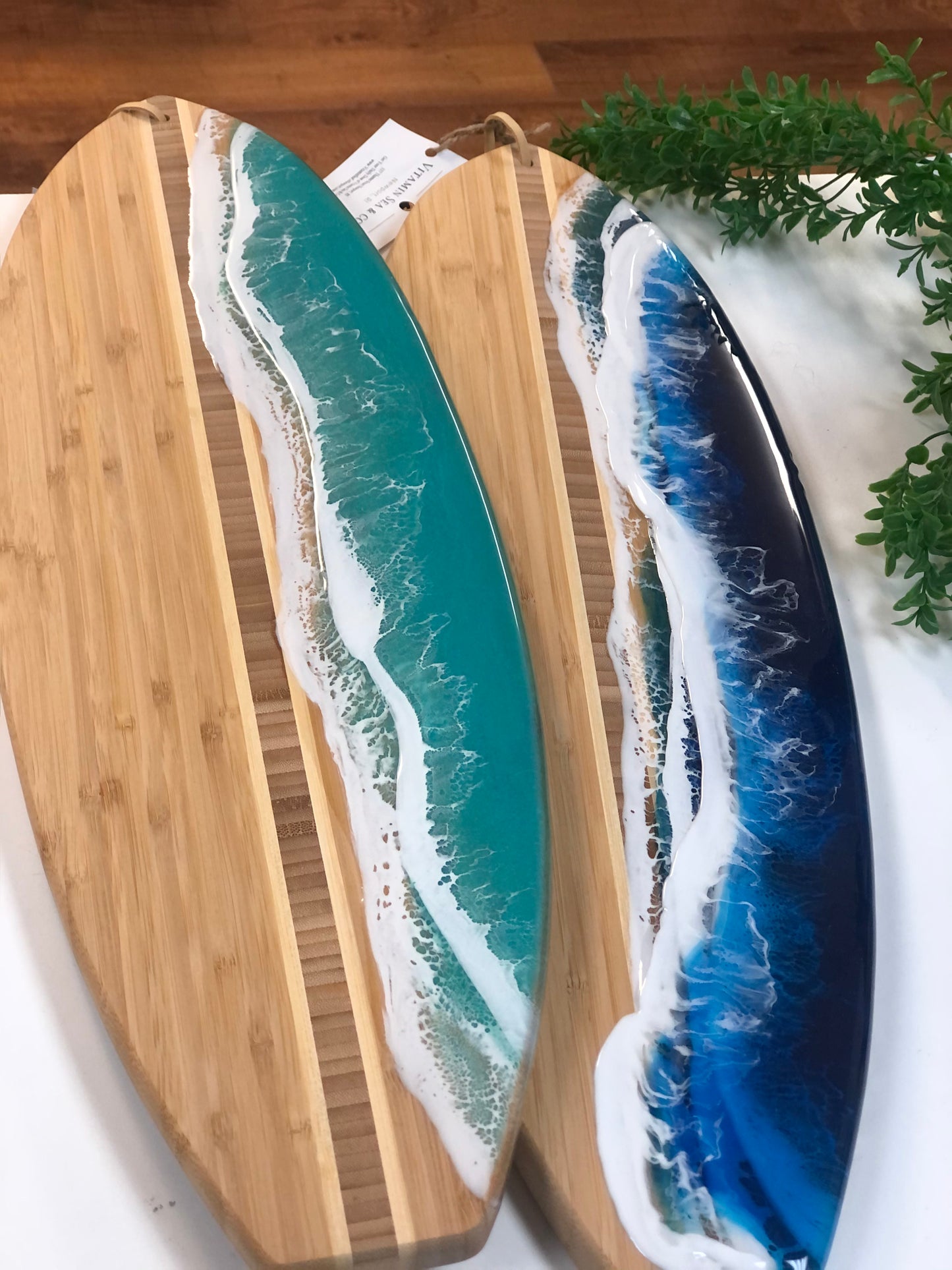 Bamboo Surfboard Horizontal waves