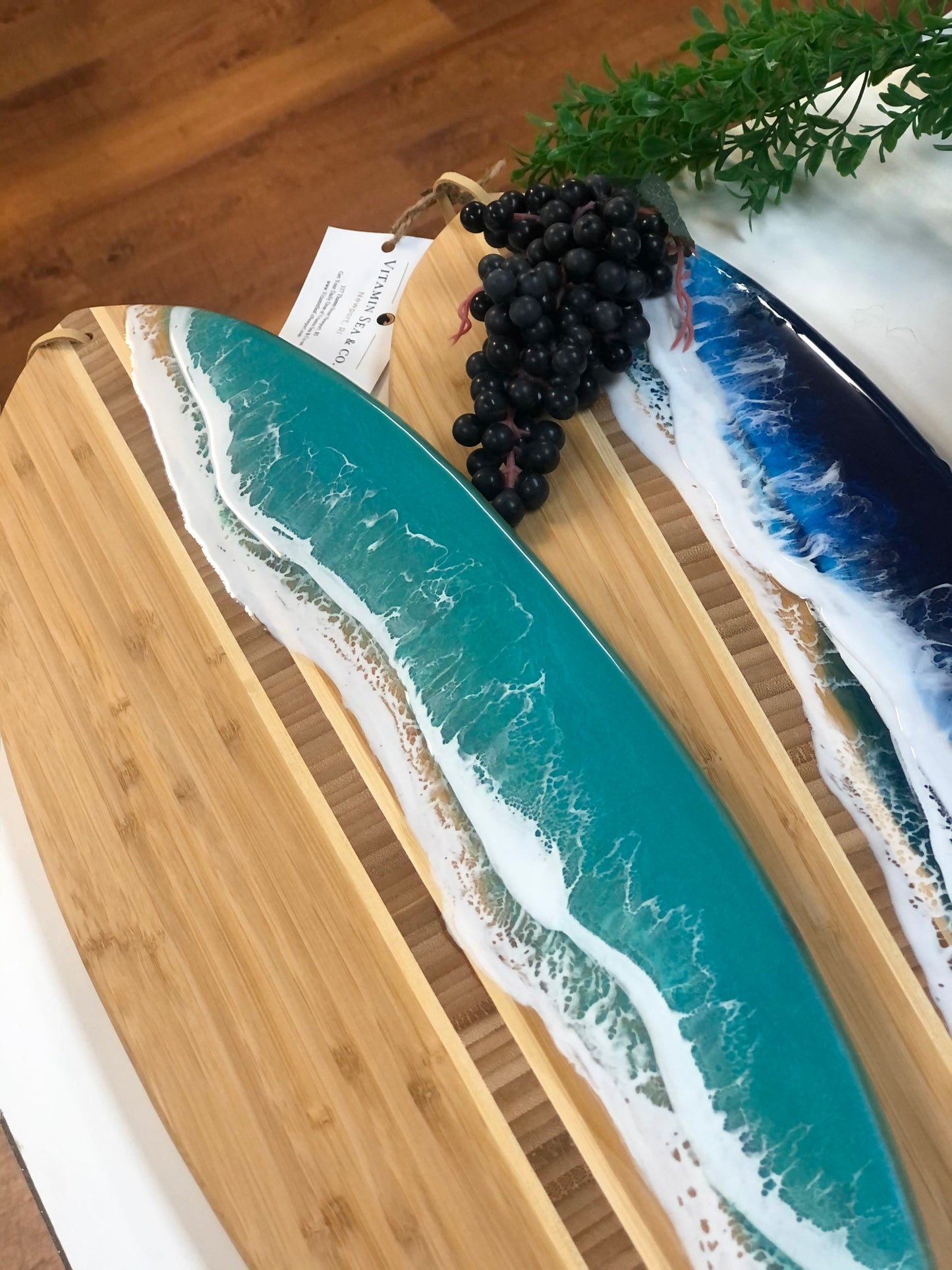 Bamboo Surfboard Horizontal waves