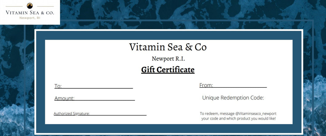 Vitamin Sea Co Newport Gift Certificate